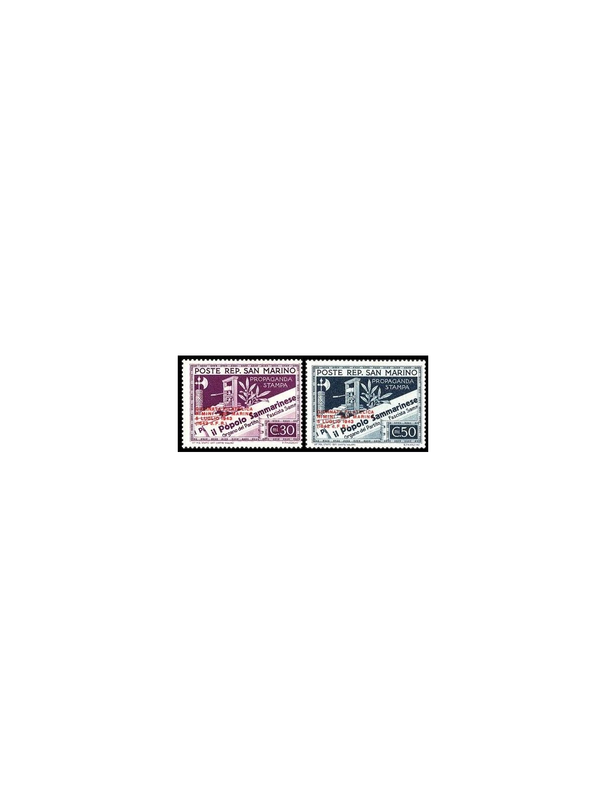 SAN MARINO 1943 Rimini-San Marino Philatelic Day 2v MNH**
