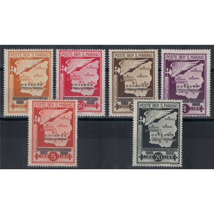 SAN MARINO 1943 Governo provvisorio (posta aerea) 6v MNH**