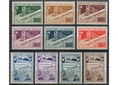 SAN MARINO 1943 Propaganda for the press 10v MNH**