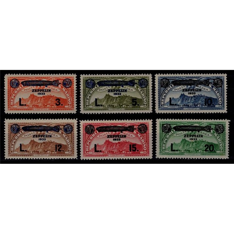 SAN MARINO 1933 Zeppelin Cruise 6v MH*