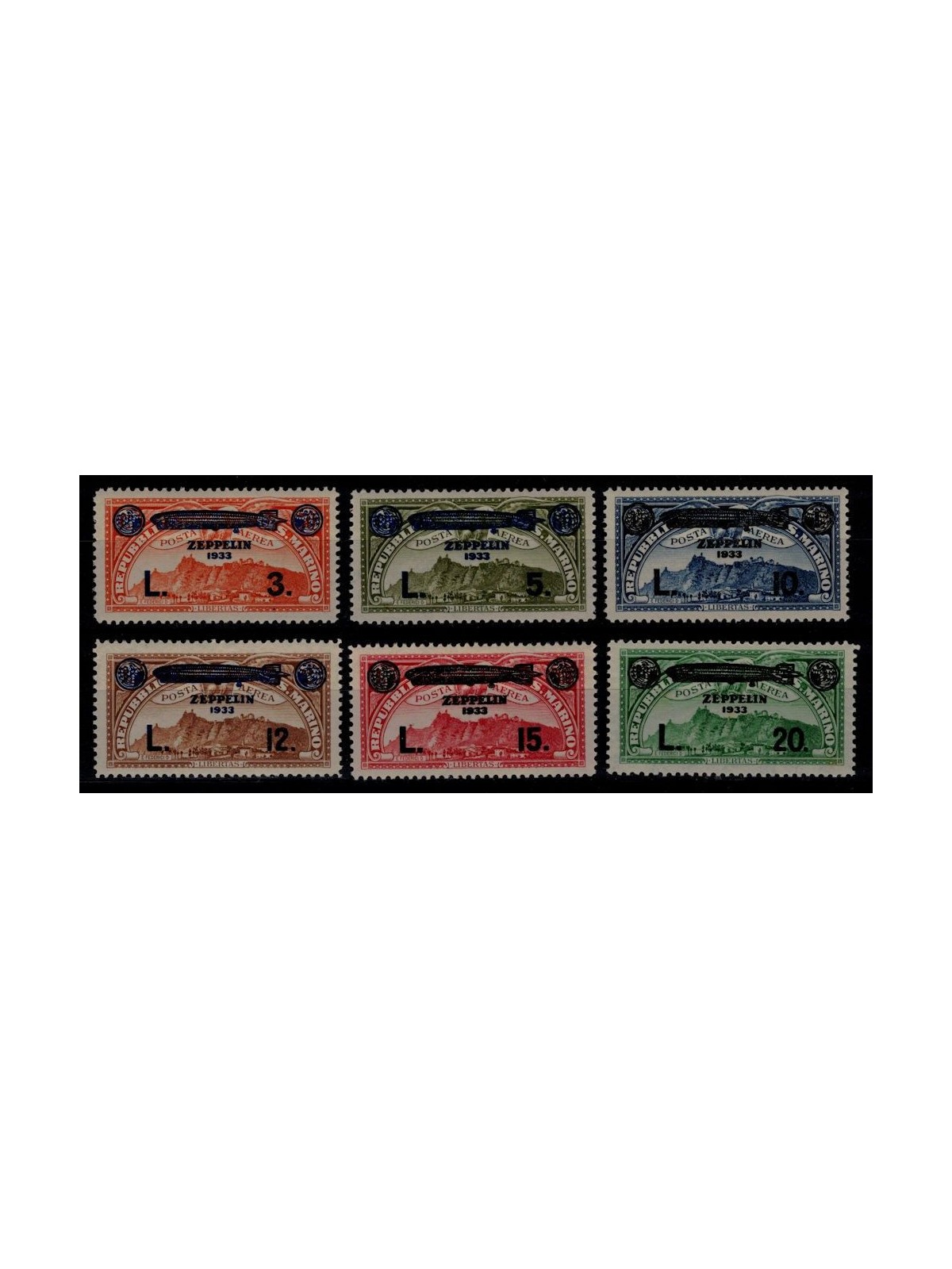 SAN MARINO 1933 Crociera Zeppelin 6v MH*