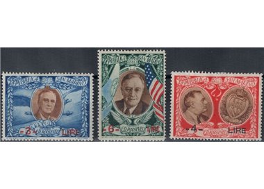 SAN MARINO 1947 Roosevelt overprinted (airmail) 3v MNH**