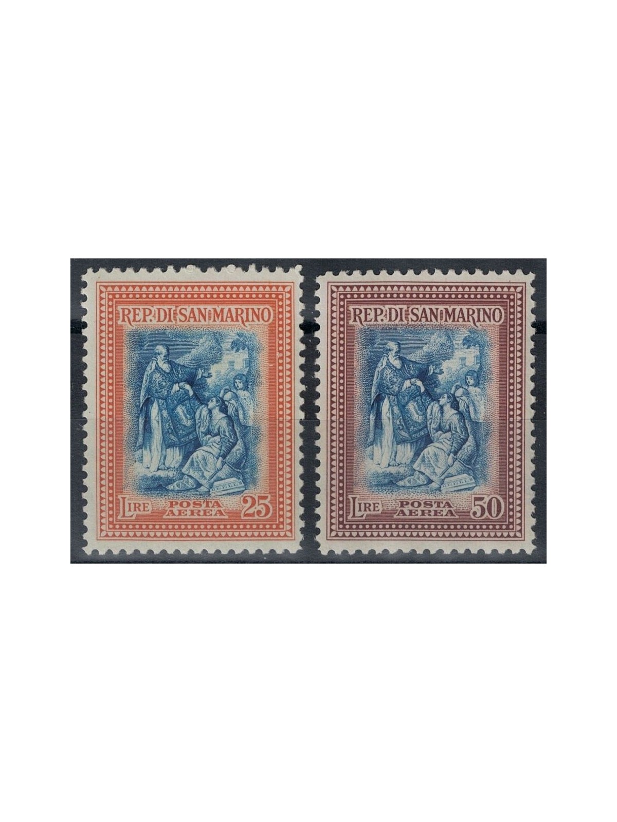 SAN MARINO 1947 Ricostruzione (posta aerea) 2v MNH**