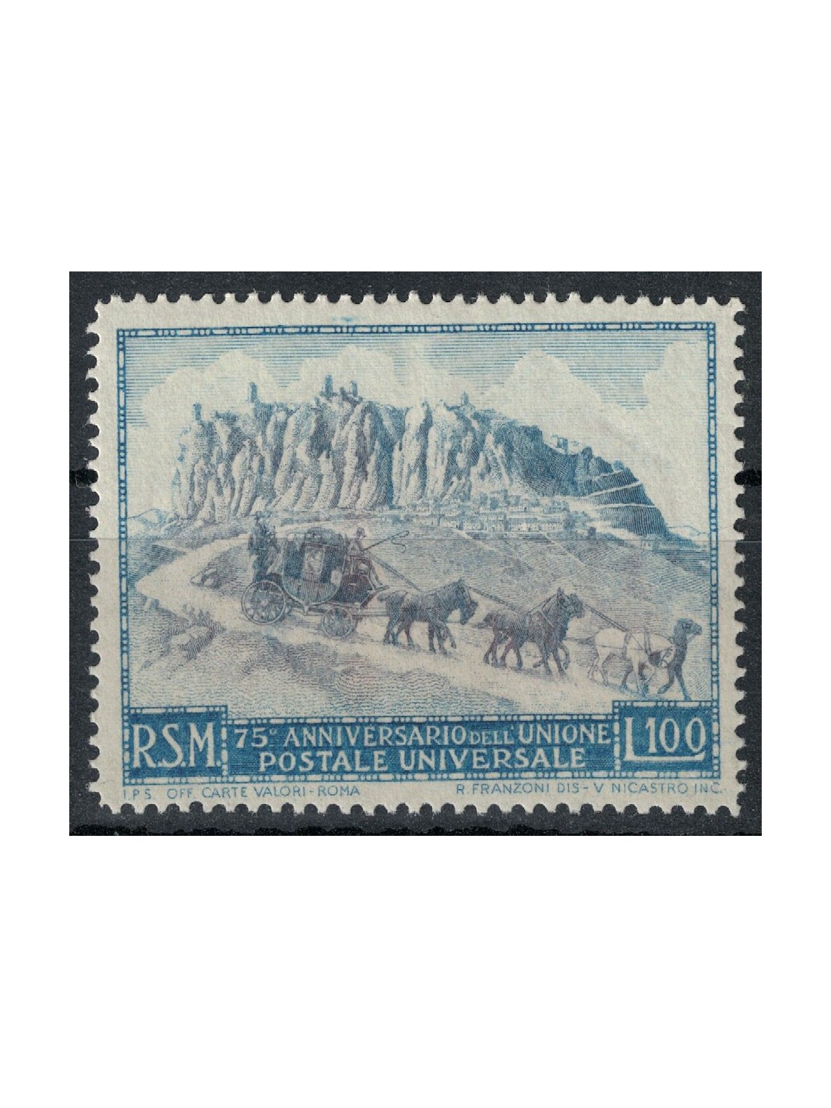 SAN MARINO 1949 Anniversary UPU £100 MNH**