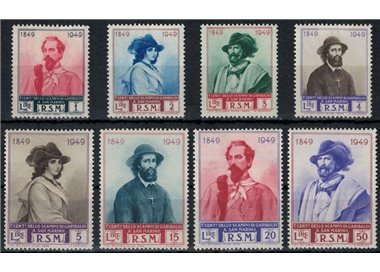 SAN MARINO 1949 Garibaldi 8v MNH**