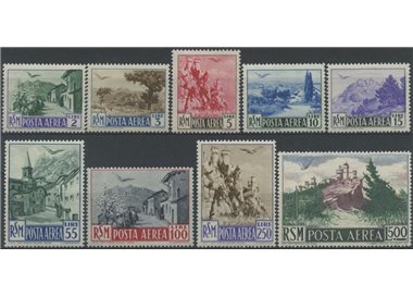 SAN MARINO 1950 Views (airmail) 9v MH*