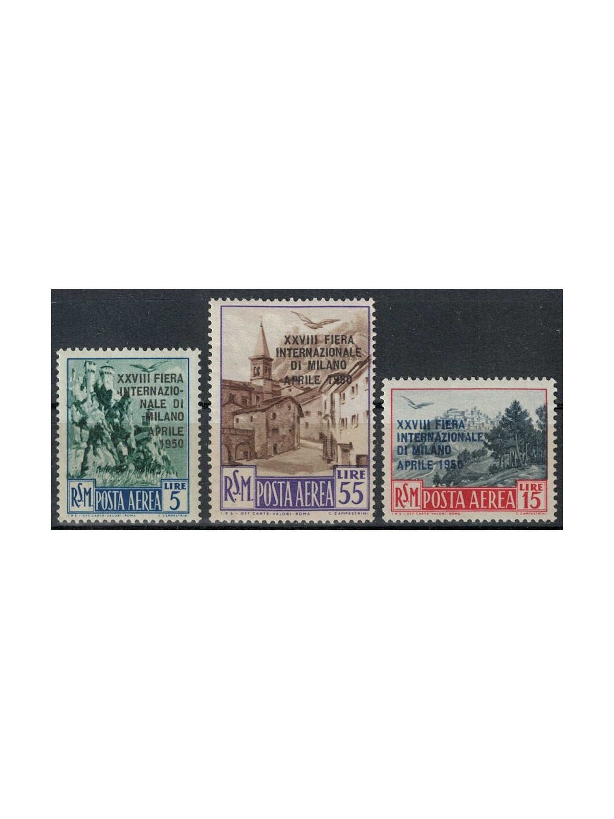 SAN MARINO 1950 Fiera di Milano (posta aerea) 3v MNH**