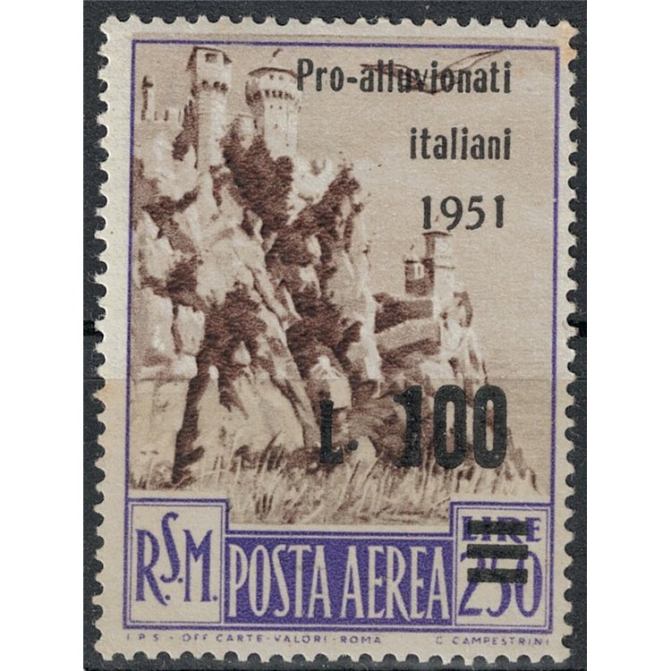 SAN MARINO 1951 Pro alluvionati italiani MNH**