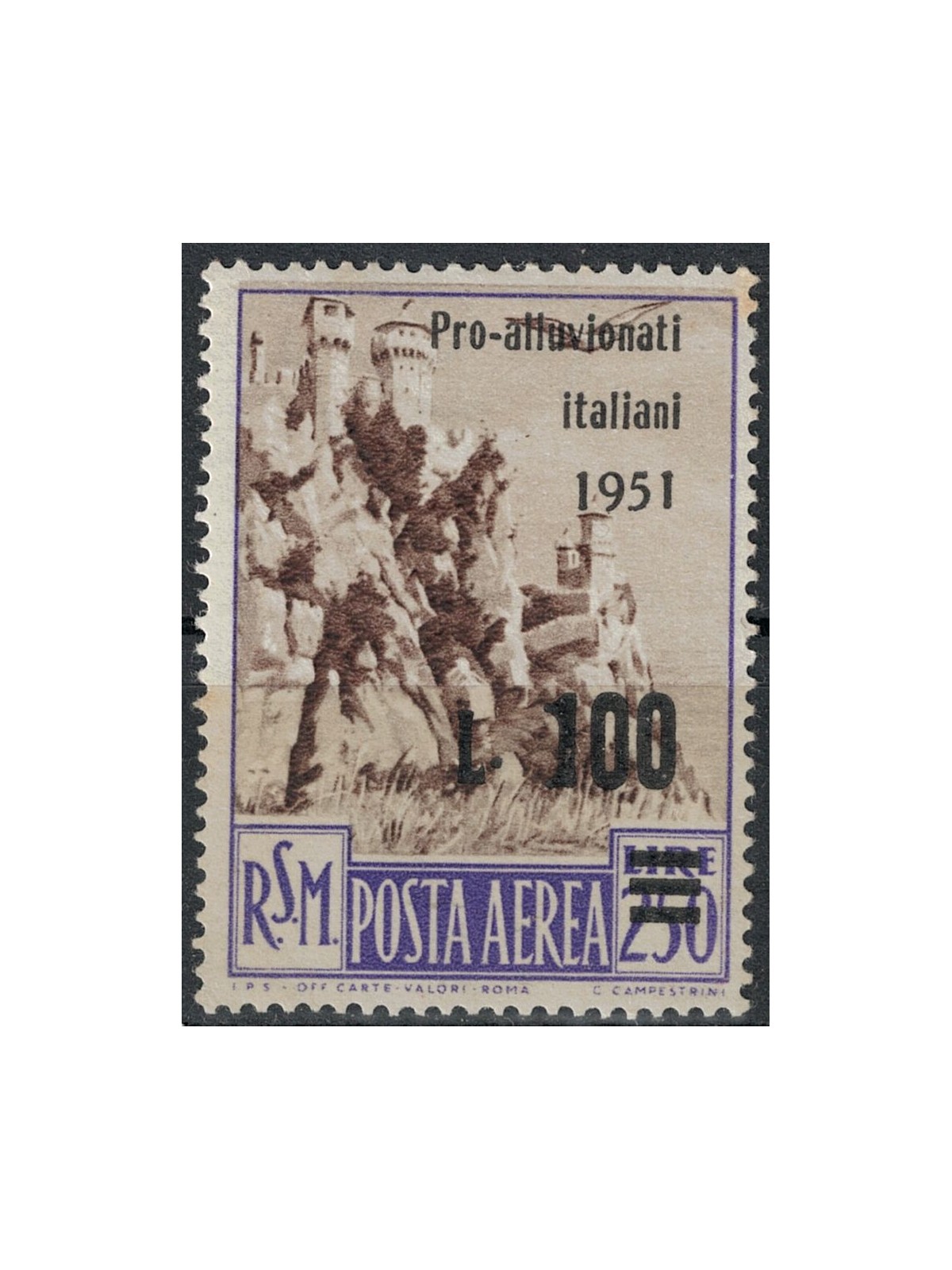 SAN MARINO 1951 Pro Italian flood victims MNH**