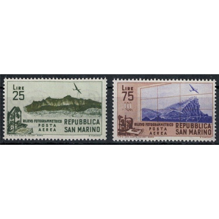 SAN MARINO 1952 Rilievo fotogrammetrico 2v MNH**
