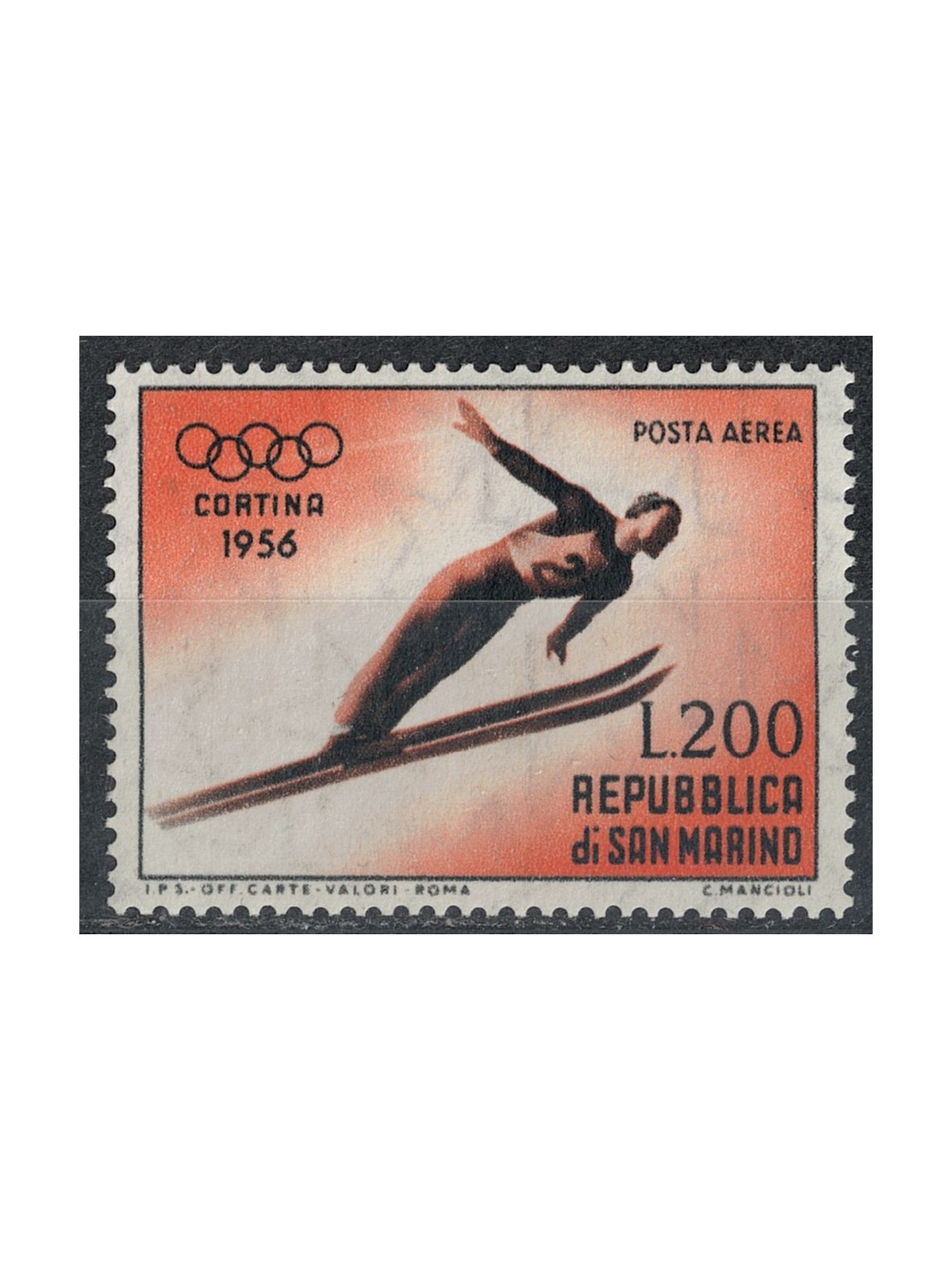SAN MARINO 1955 Giochi olimpici invernali (posta aerea) MNH**