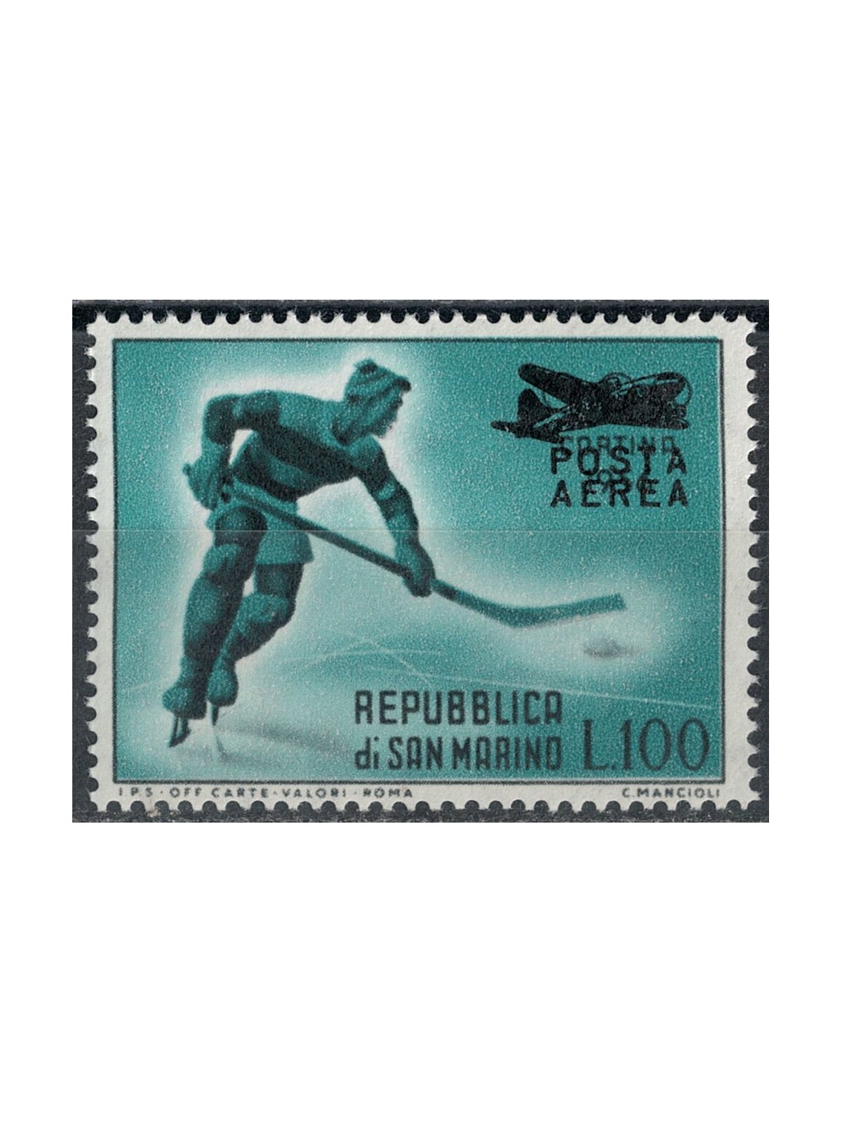 SAN MARINO 1956 Cortina soprastampato (posta aerea) MNH**