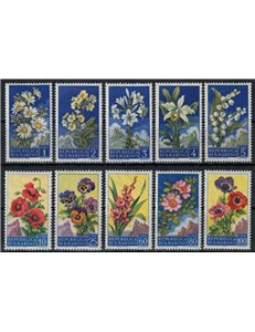 SAN MARINO 1957 Flowers, 2nd issue 10v MNH**