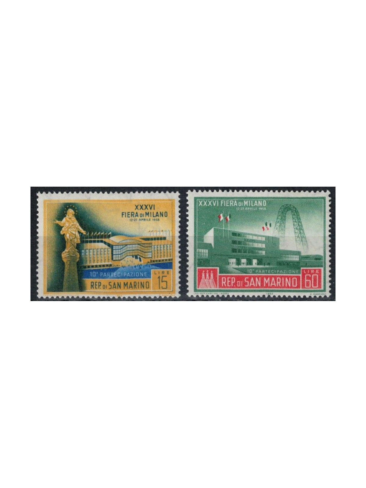 SAN MARINO 1958 Fiera di Milano 2v MNH**