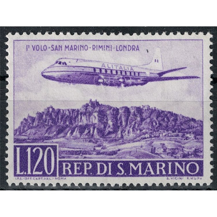 SAN MARINO 1959 Flight San Marino - Rimini - London MNH**