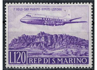 SAN MARINO 1959 Volo San Marino - Rimini - Londra MNH**