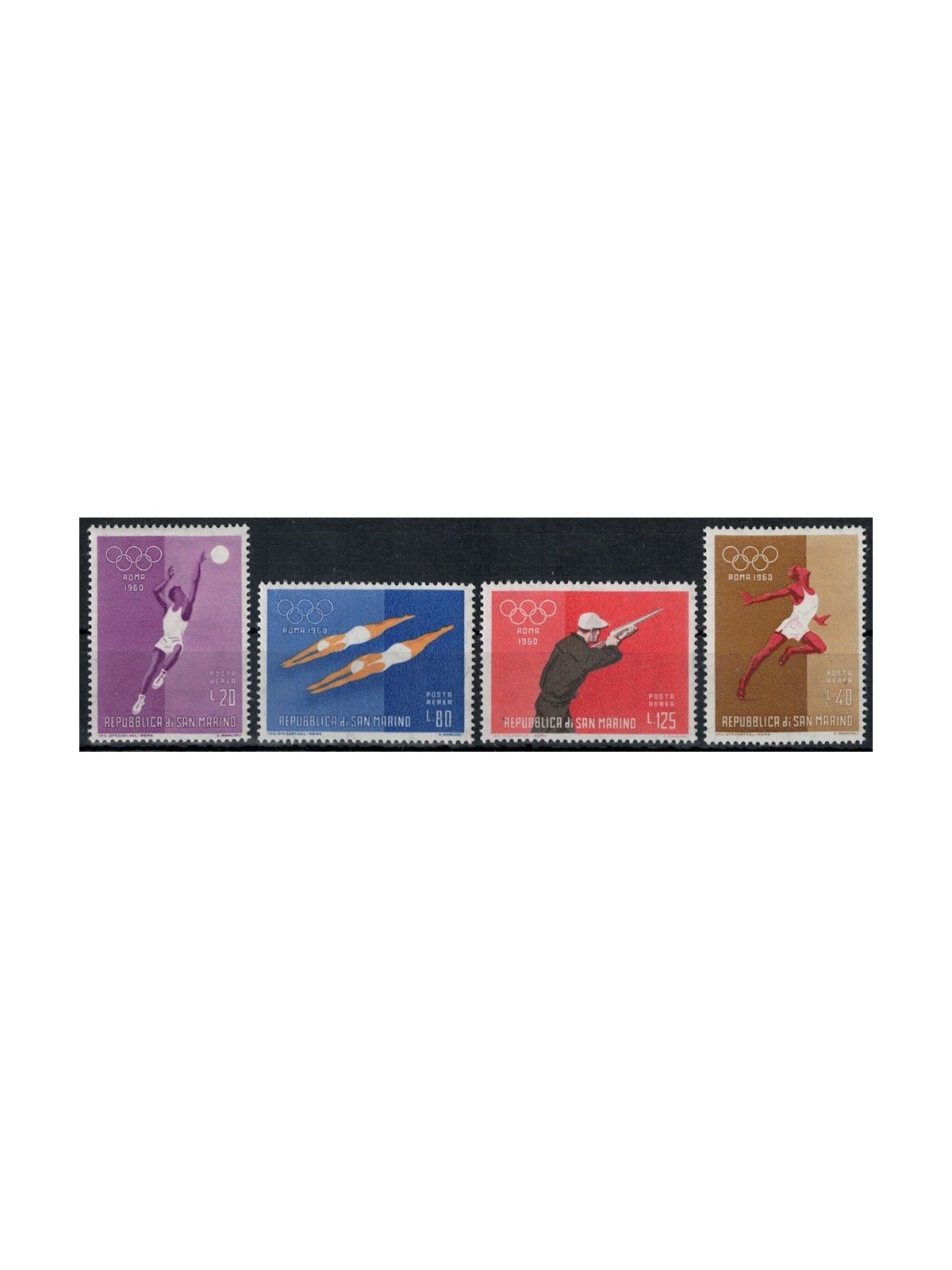 SAN MARINO 1960 Rome Olympics (airmail) 4v MNH**