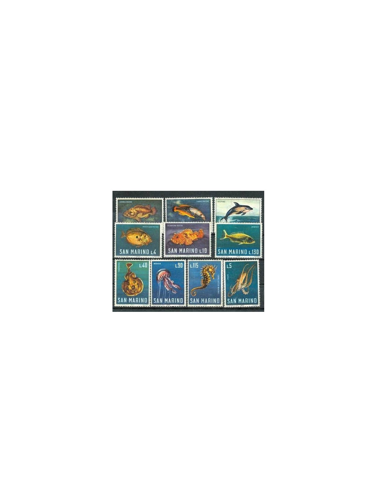SAN MARINO 1966 Marine fauna 10v MNH**