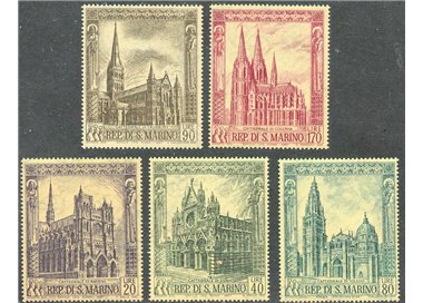 SAN MARINO 1967 Cattedrali gotiche 5v MNH**