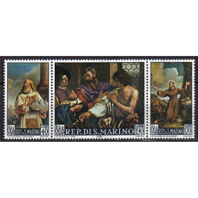 SAN MARINO 1967 Paintings by Guercino 3v MNH**