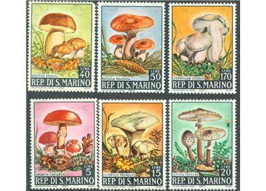 SAN MARINO 1967 Mushrooms 6v MNH**