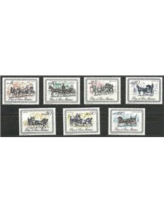 SAN MARINO 1969 Carrozze del 1800 7v MNH**