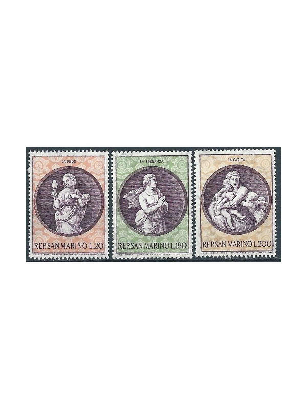 SAN MARINO 1969 Christmas 3v MNH**