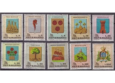 SAN MARINO 1968 Coats of arms 10v MNH**