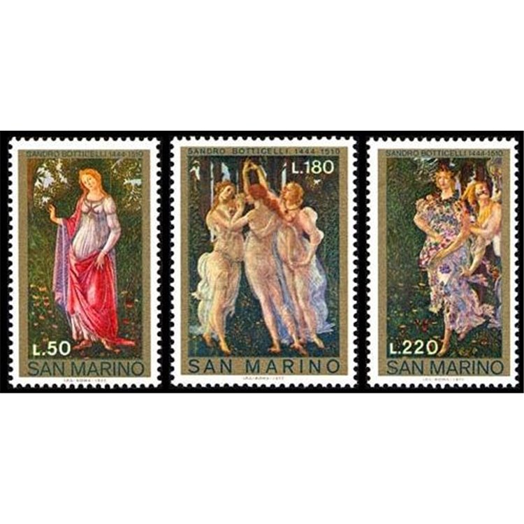 SAN MARINO 1972 Botticelli 3v MNH**