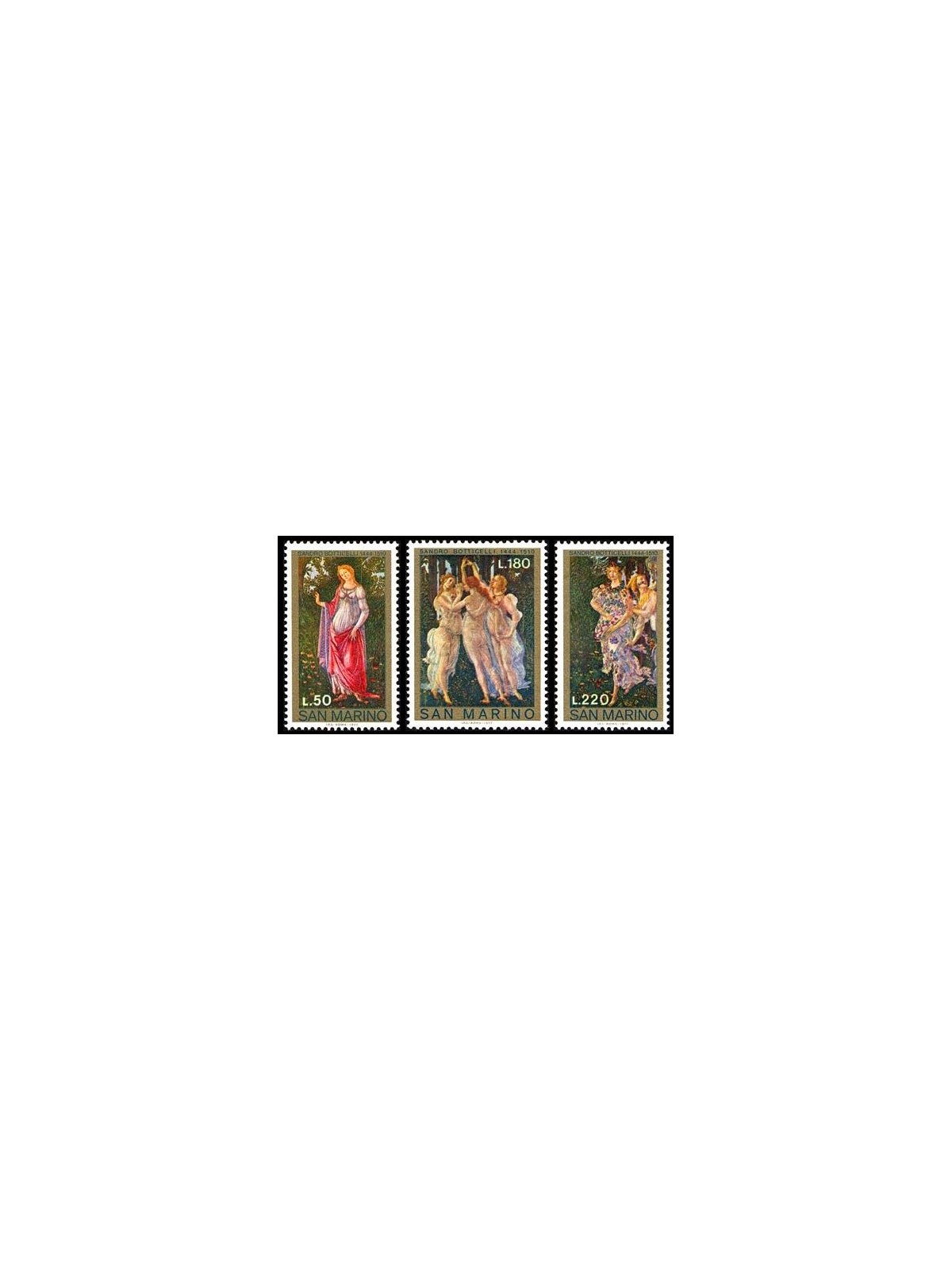 SAN MARINO 1972 Botticelli 3v MNH**