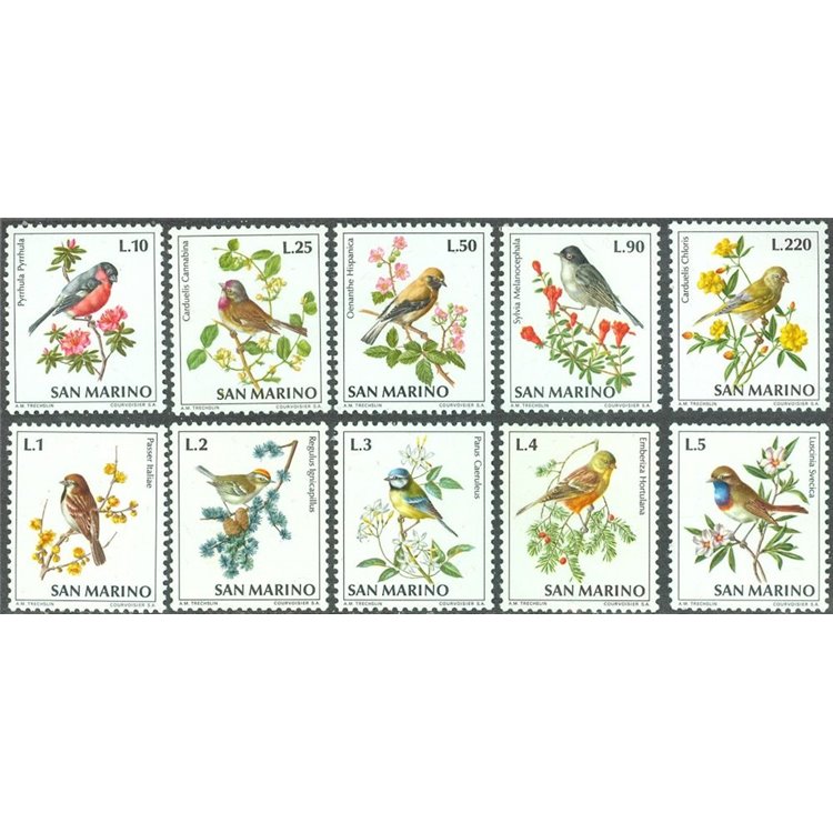 SAN MARINO 1972 Poultry fauna 10v MNH**