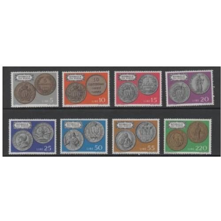 SAN MARINO 1972 Coins of San Marino 8v MNH**