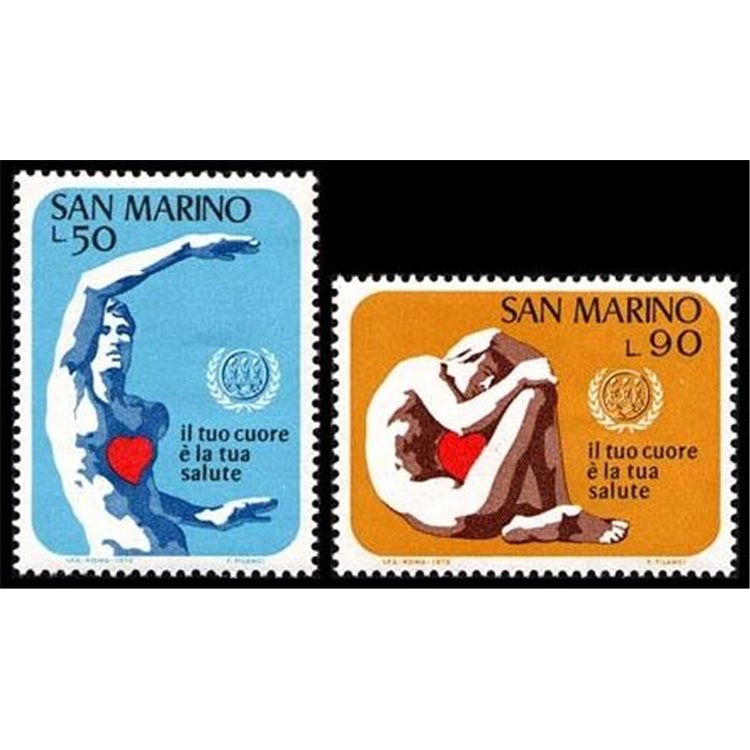 SAN MARINO 1972 Prevenzione delle malattie cardiache 2v MNH**