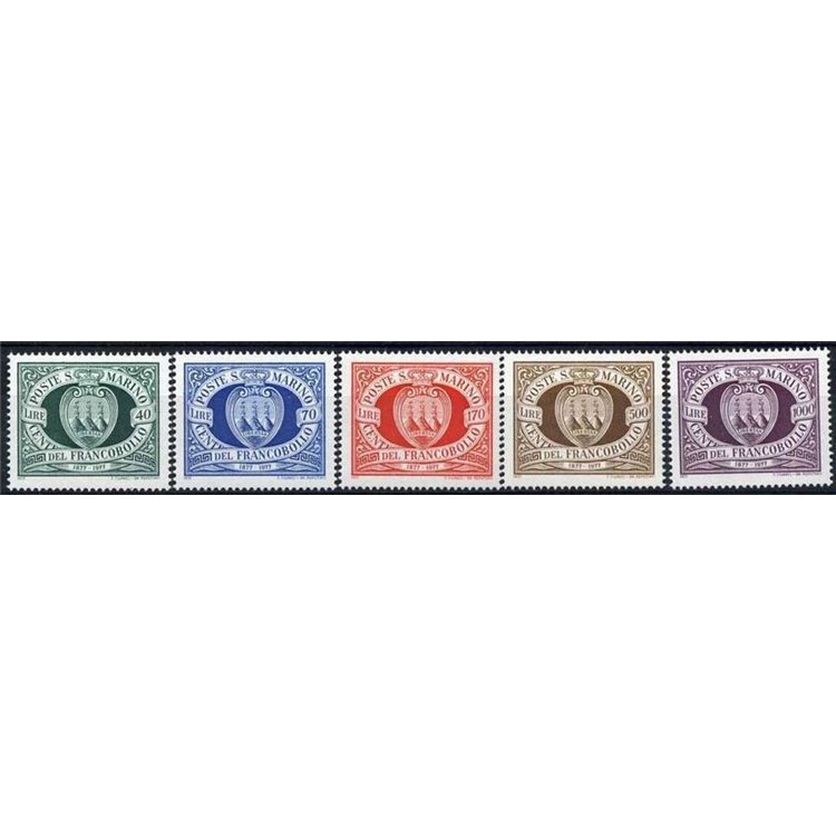 SAN MARINO 1977 Centenario del francobollo 5v MNH**