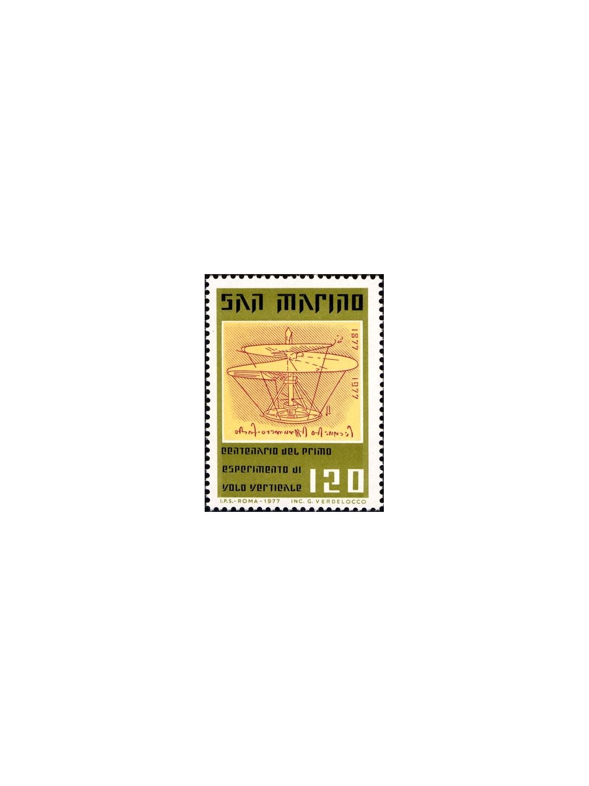 SAN MARINO 1977 Esperimento di volo verticale MNH**