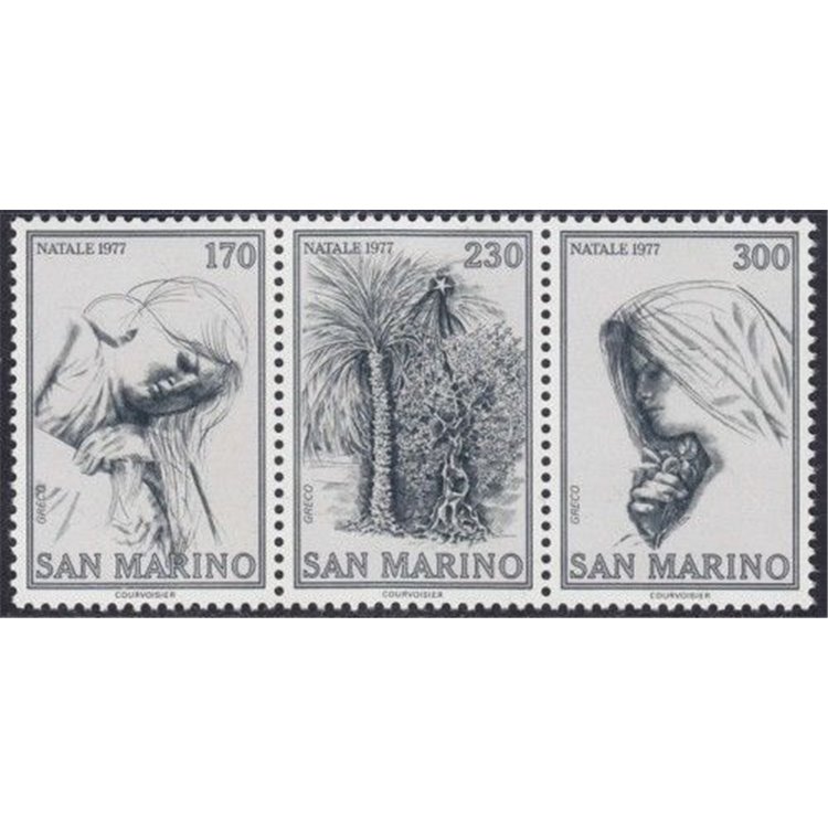 SAN MARINO 1977 Christmas 3v MNH**