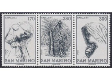SAN MARINO 1977 Natale 3v MNH**