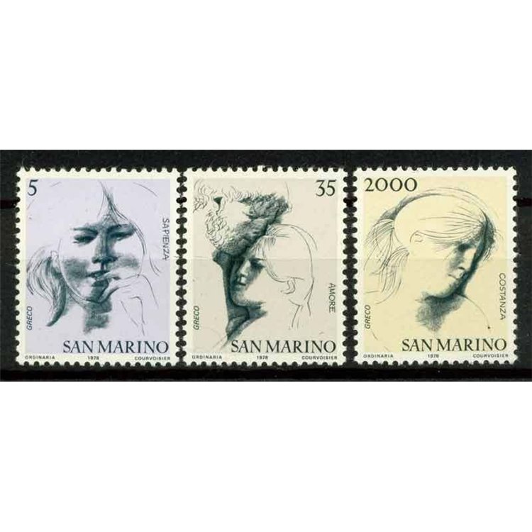 SAN MARINO 1978 Civil virtues, 3rd issue 3v MNH**