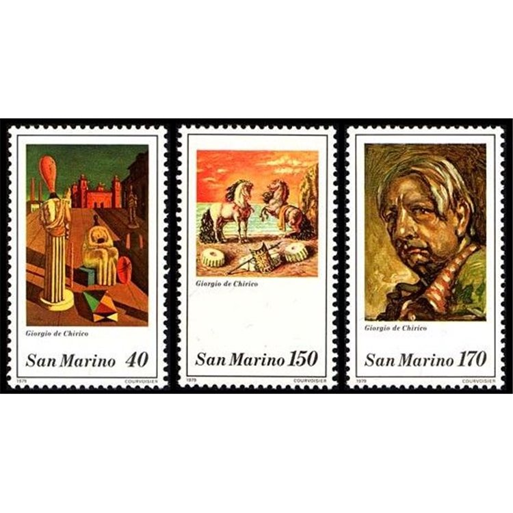 SAN MARINO 1979 Giorgio De Chirico 3v MNH**
