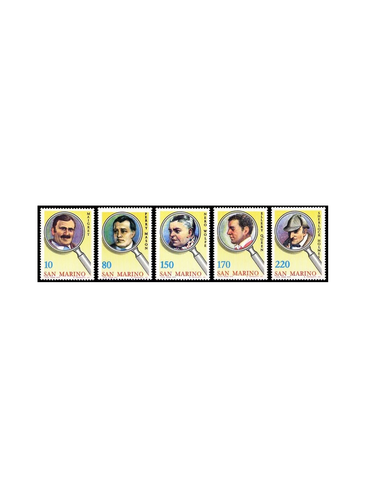 SAN MARINO 1979 Detectives of detective fiction 5v MNH**