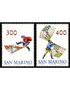 SAN MARINO 1984 Flag-wavers 2v MNH**