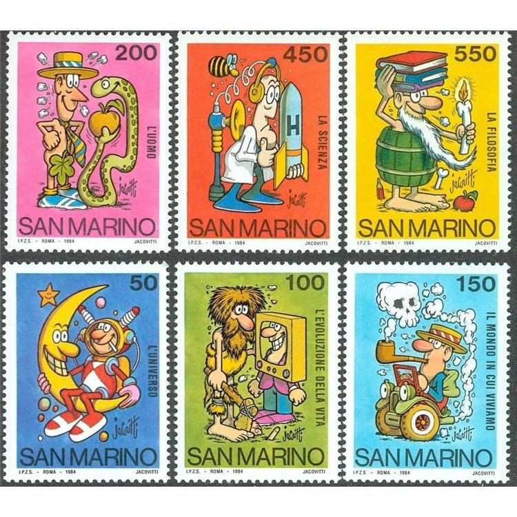 SAN MARINO 1984 School and Philately 6v MNH**