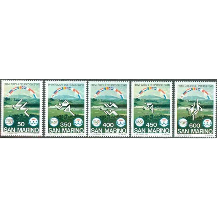 SAN MARINO 1985 Sports Games of the Small States 5v MNH**