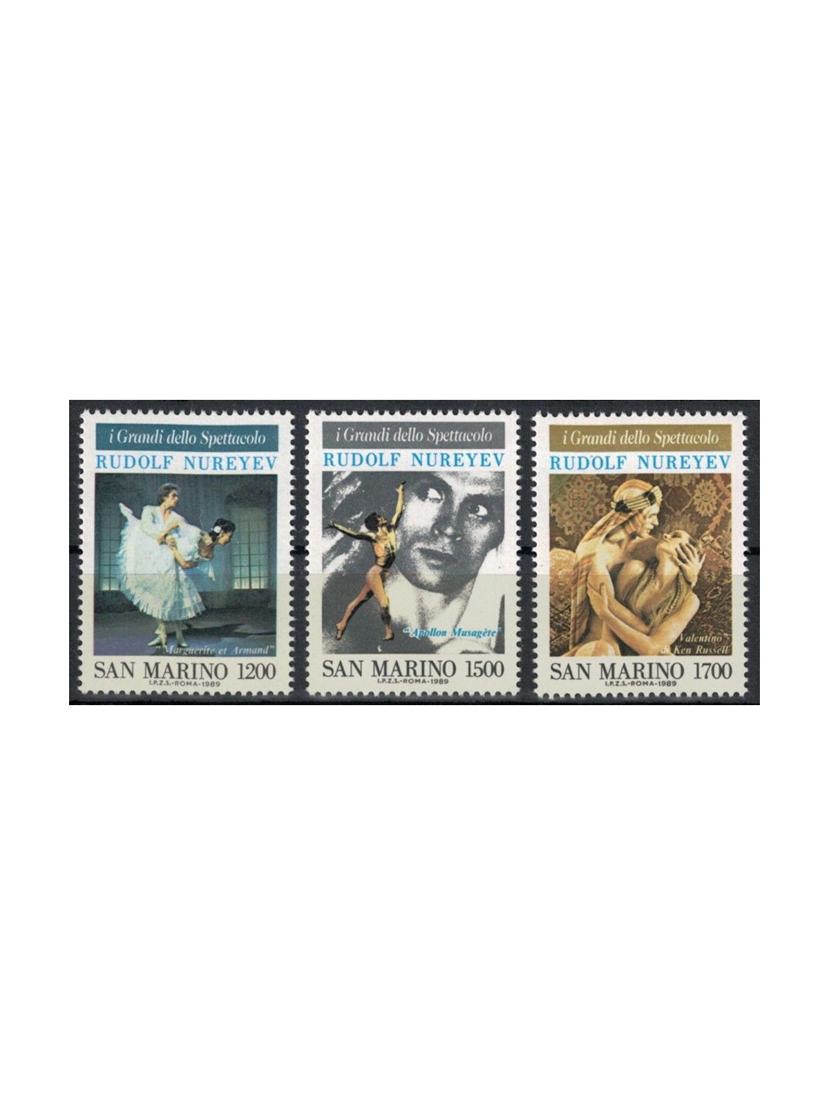 SAN MARINO 1989 The greats of entertainment 3v MNH**