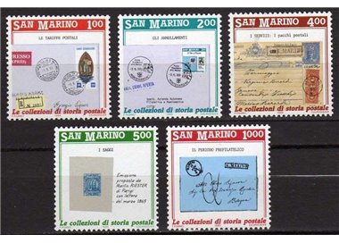 SAN MARINO 1989 Invitation to philately 5v MNH**