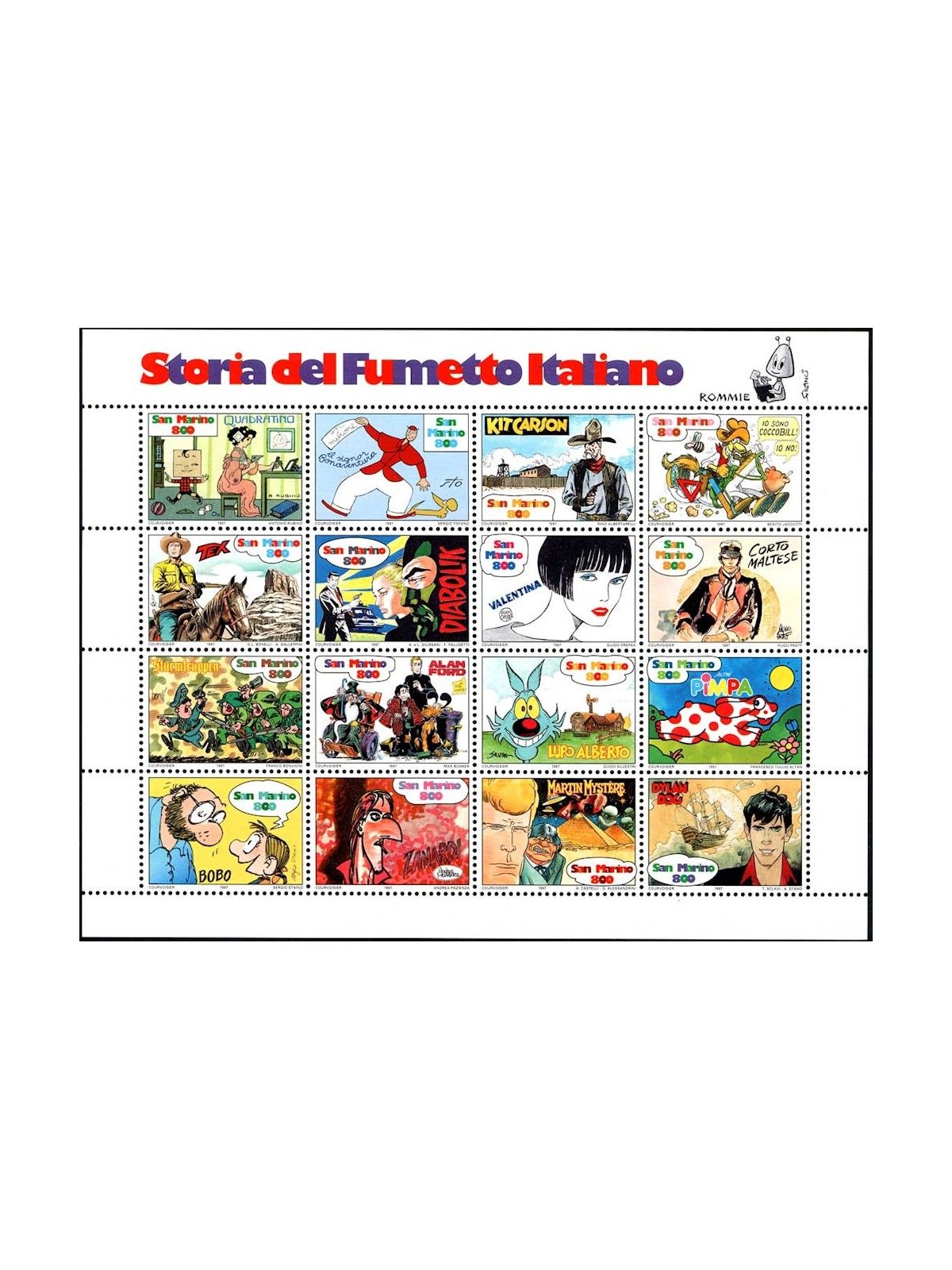 SAN MARINO 1997 Storia del fumetto italiano BF MNH**