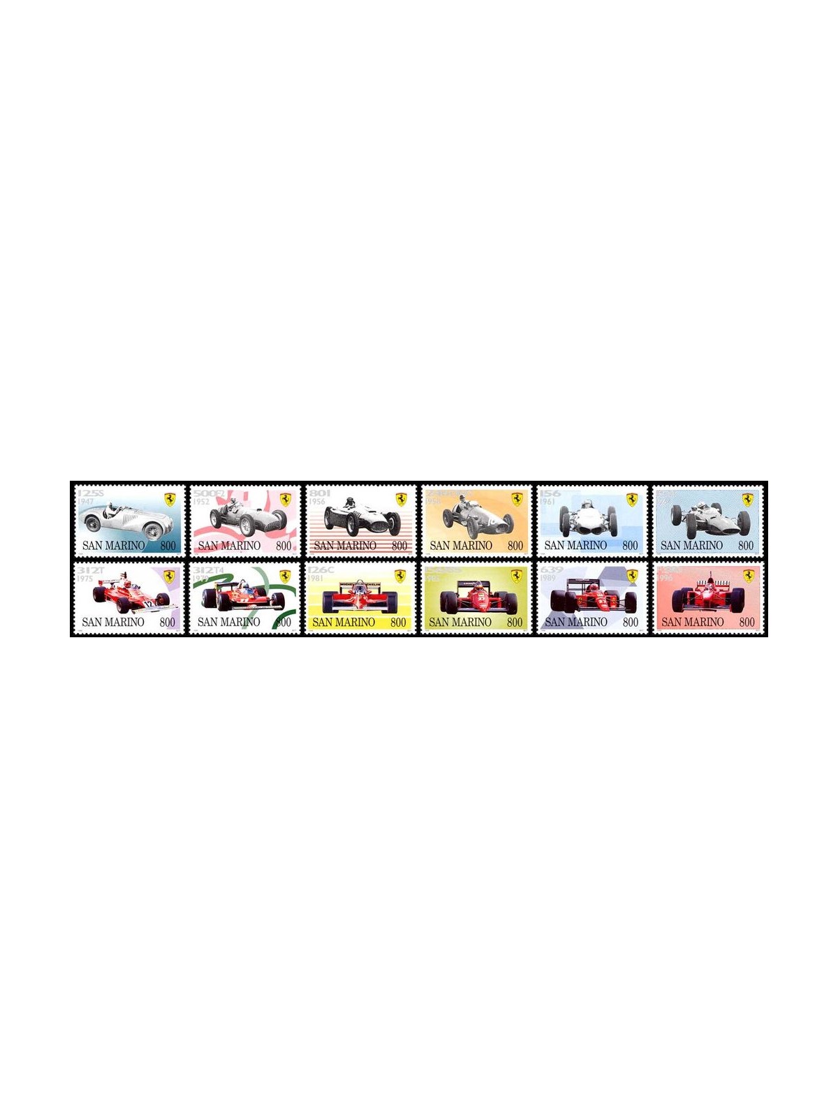 SAN MARINO 1998 50 Years of Ferrari 12v MNH**