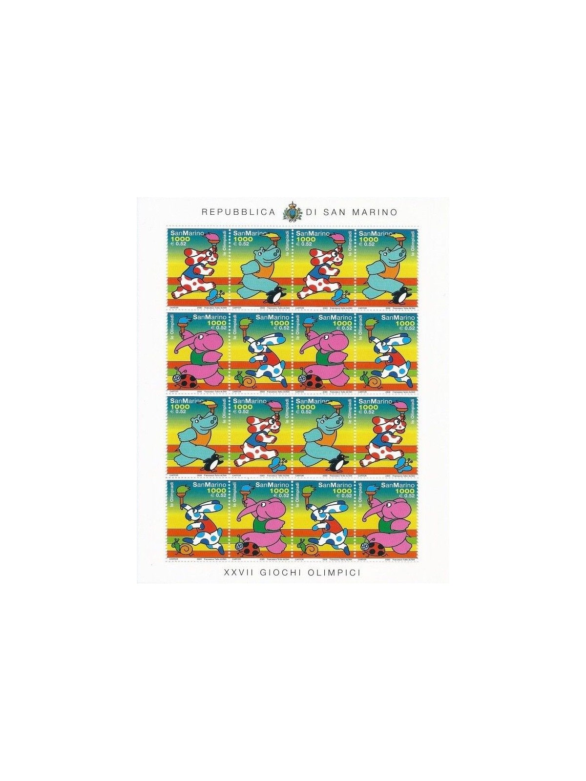 SAN MARINO 2000 Olympics m/s MNH**