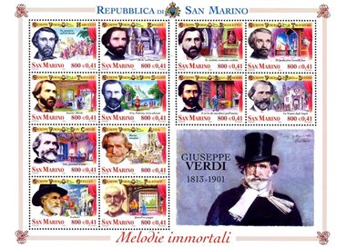 SAN MARINO 2001 Giuseppe Verdi s/s MNH**