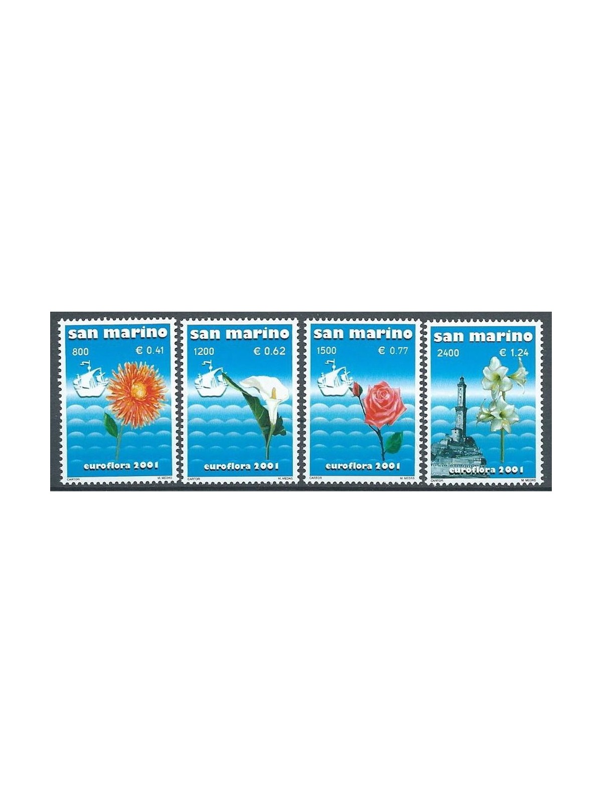 SAN MARINO 2001 Euroflora 4v MNH**